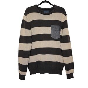 Roark Revival Striped‎ Sweater Pocket Mens Medium Long Sleeve Knit Casual